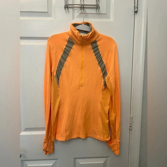 ! Lululemon orange long sleeve shirt sz 10 - Picture 1 of 5